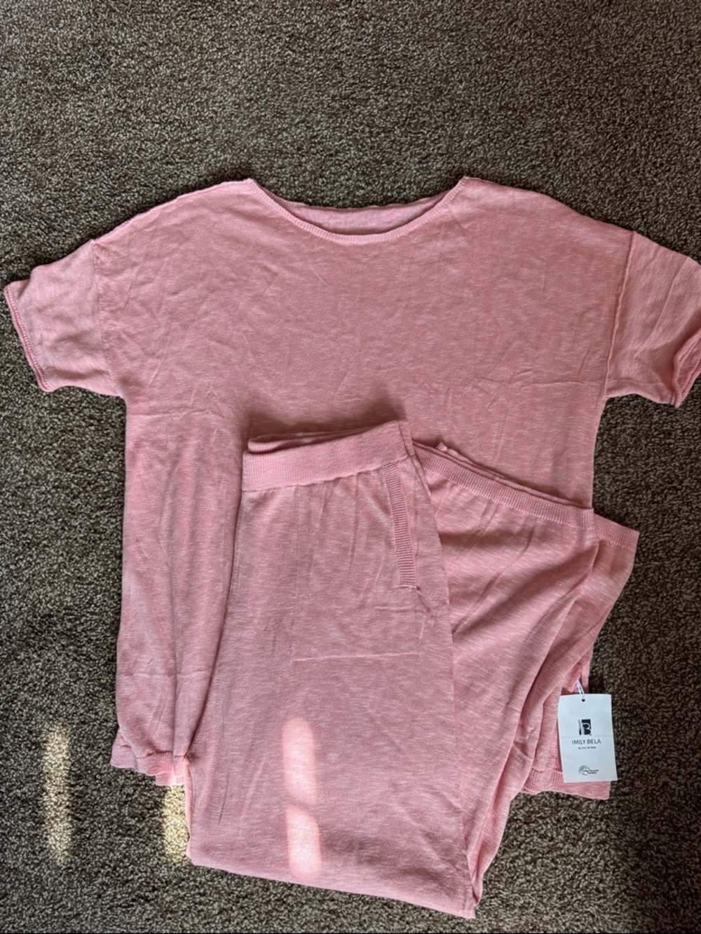 Lightweight Light Pink Two-Piece Lounge Set - Top & Pants XL